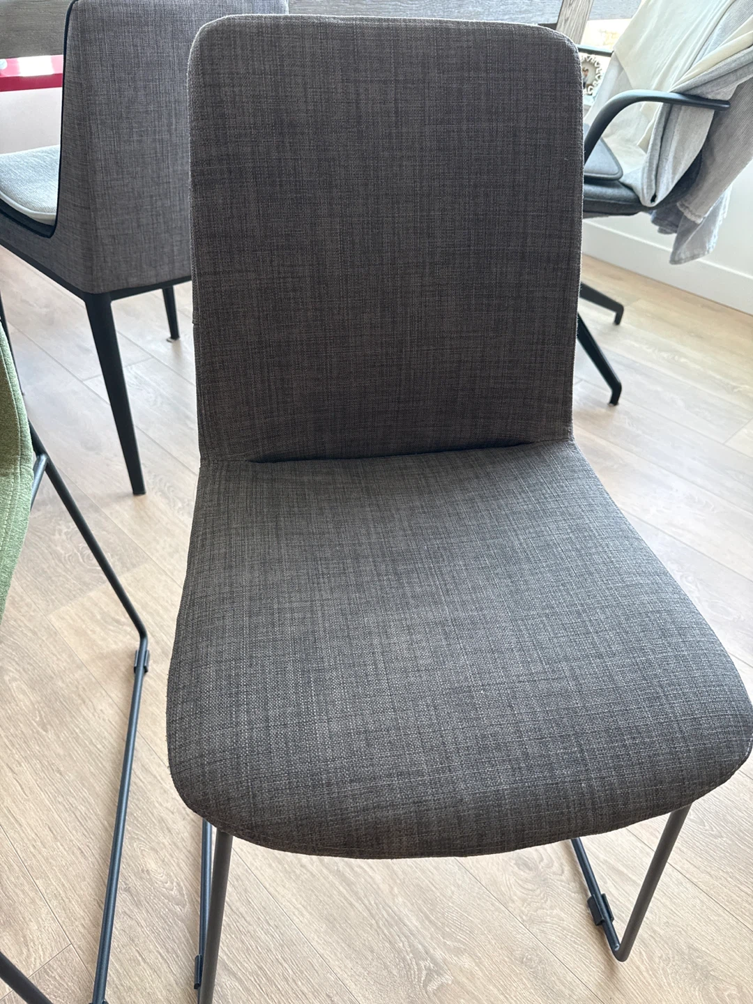 Set of 2 Modern Dining Chairs - Grey and Green - photo 4