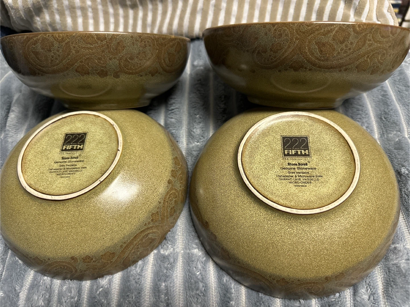 222 Fifth Stone Scroll Serving Bowls (Set of 4)