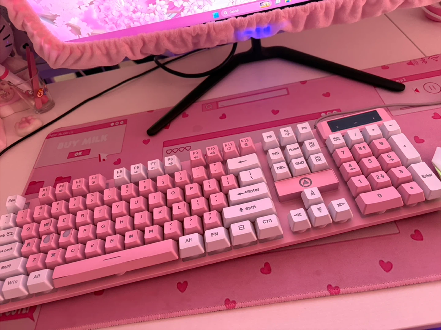 Pink Gaming Keyboard and Mouse Set - photo 3