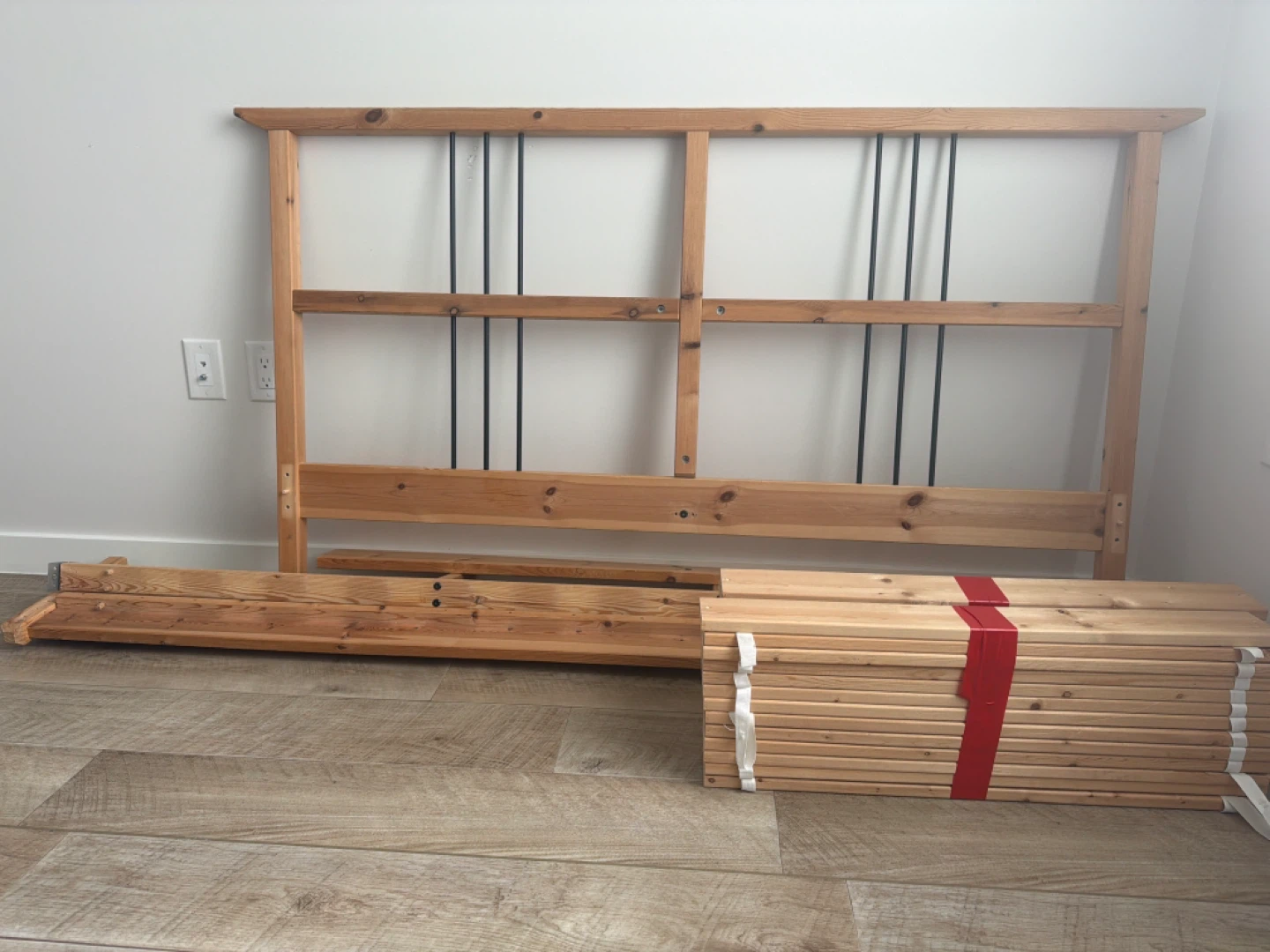 Wooden Queen Sized Bed Frame with Bed base - photo 2