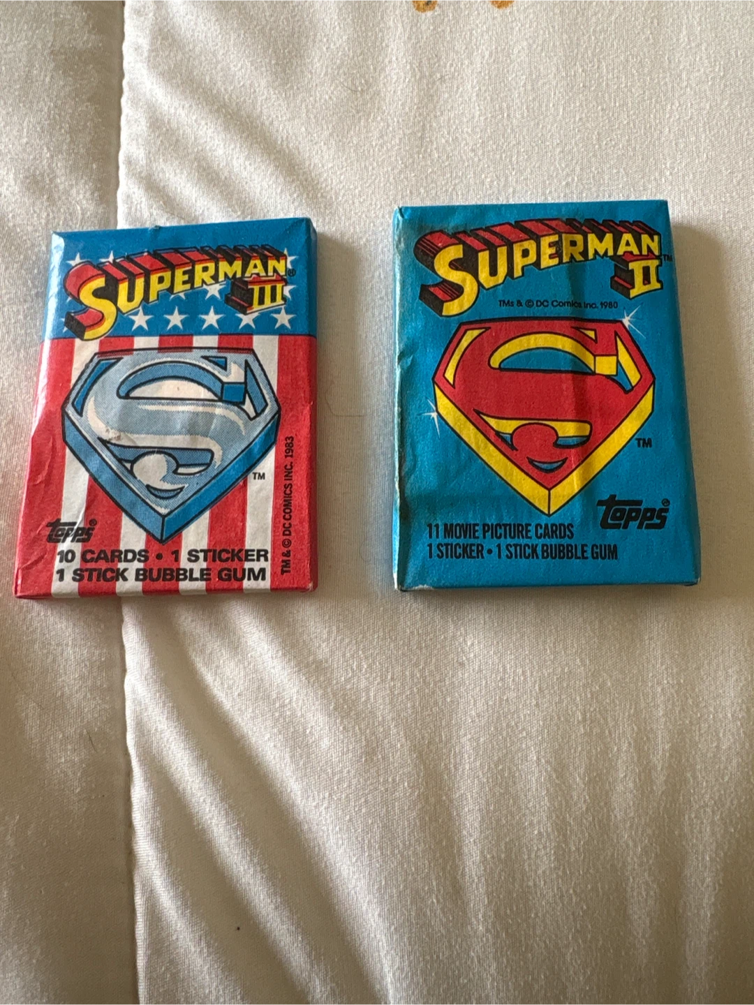 Superman lll /ll wax pack cards