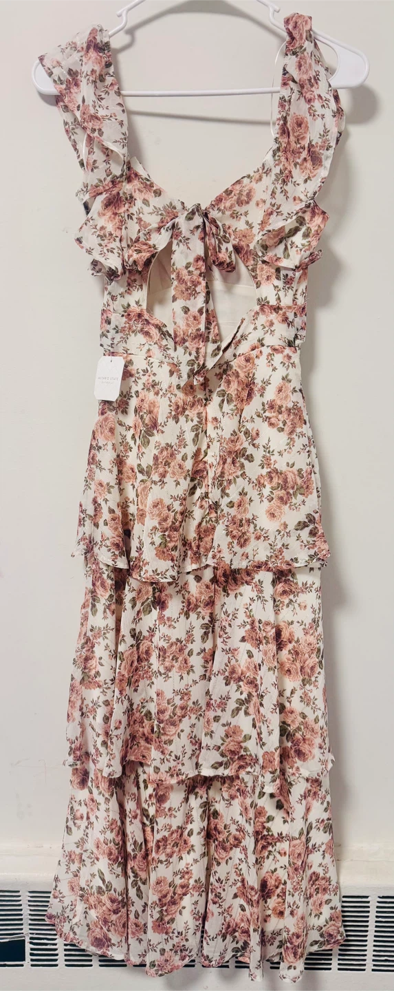 Very Pretty Floral Tiered Dress - Dusty Rose from Altar’d State - photo 2