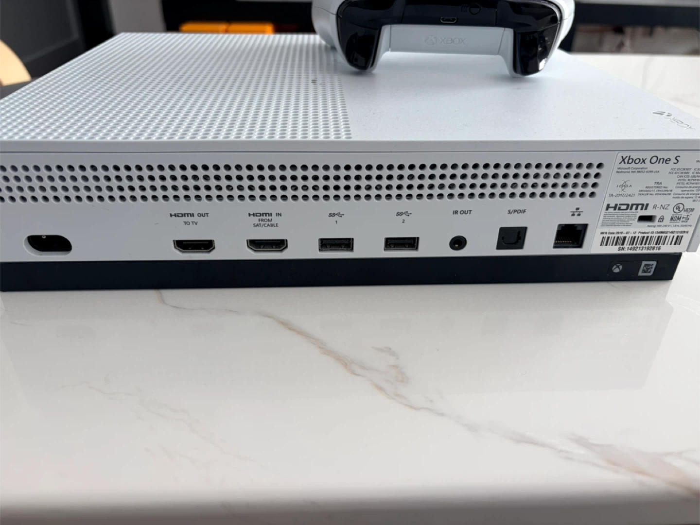 White Xbox One S Console with Controller and Forza Horizon 4 - photo 3