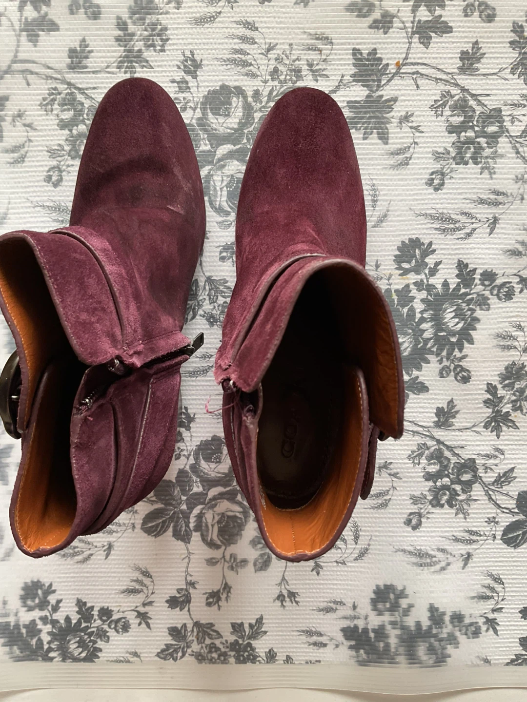 Burgundy Suede Ankle Boots - photo 2