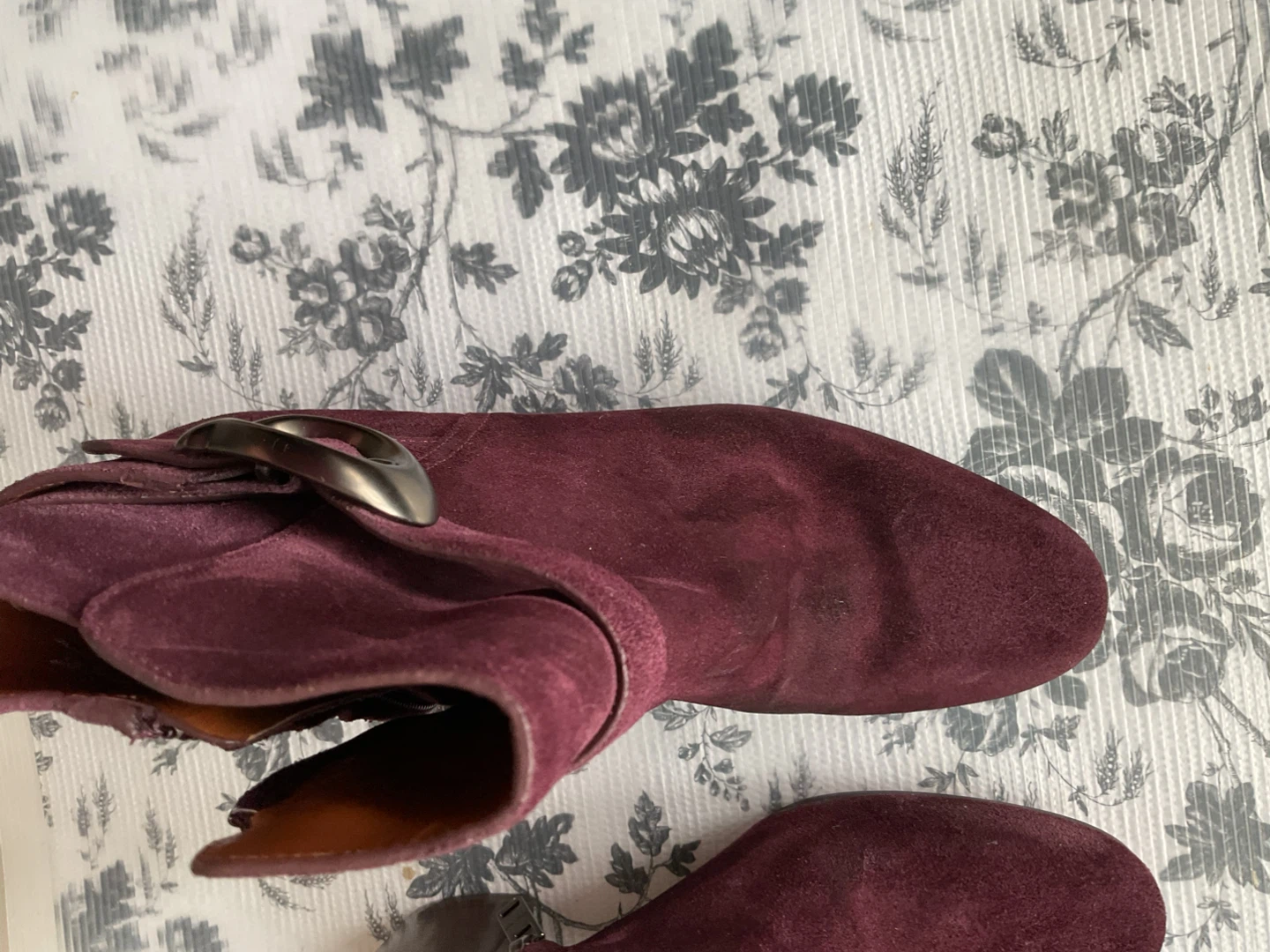 Burgundy Suede Ankle Boots - photo 5
