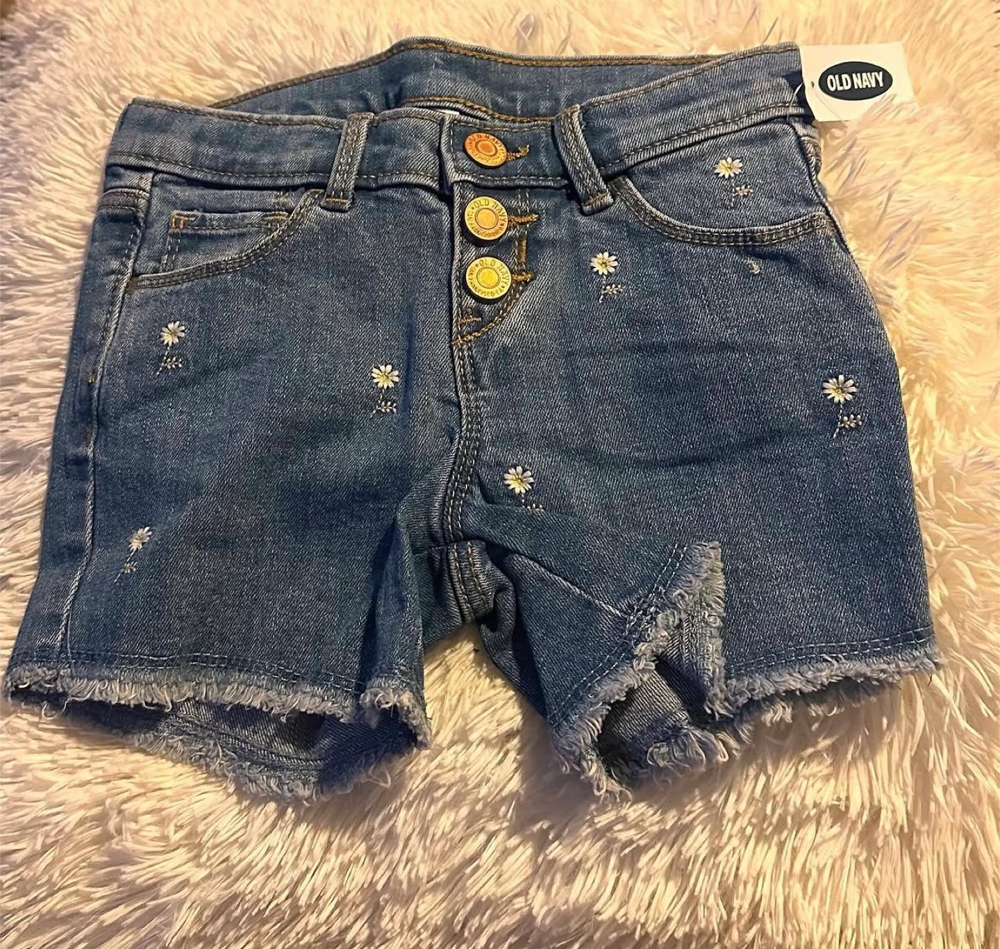 Old Navy Girls Daisy Denim Shorts (SIZE:5T)