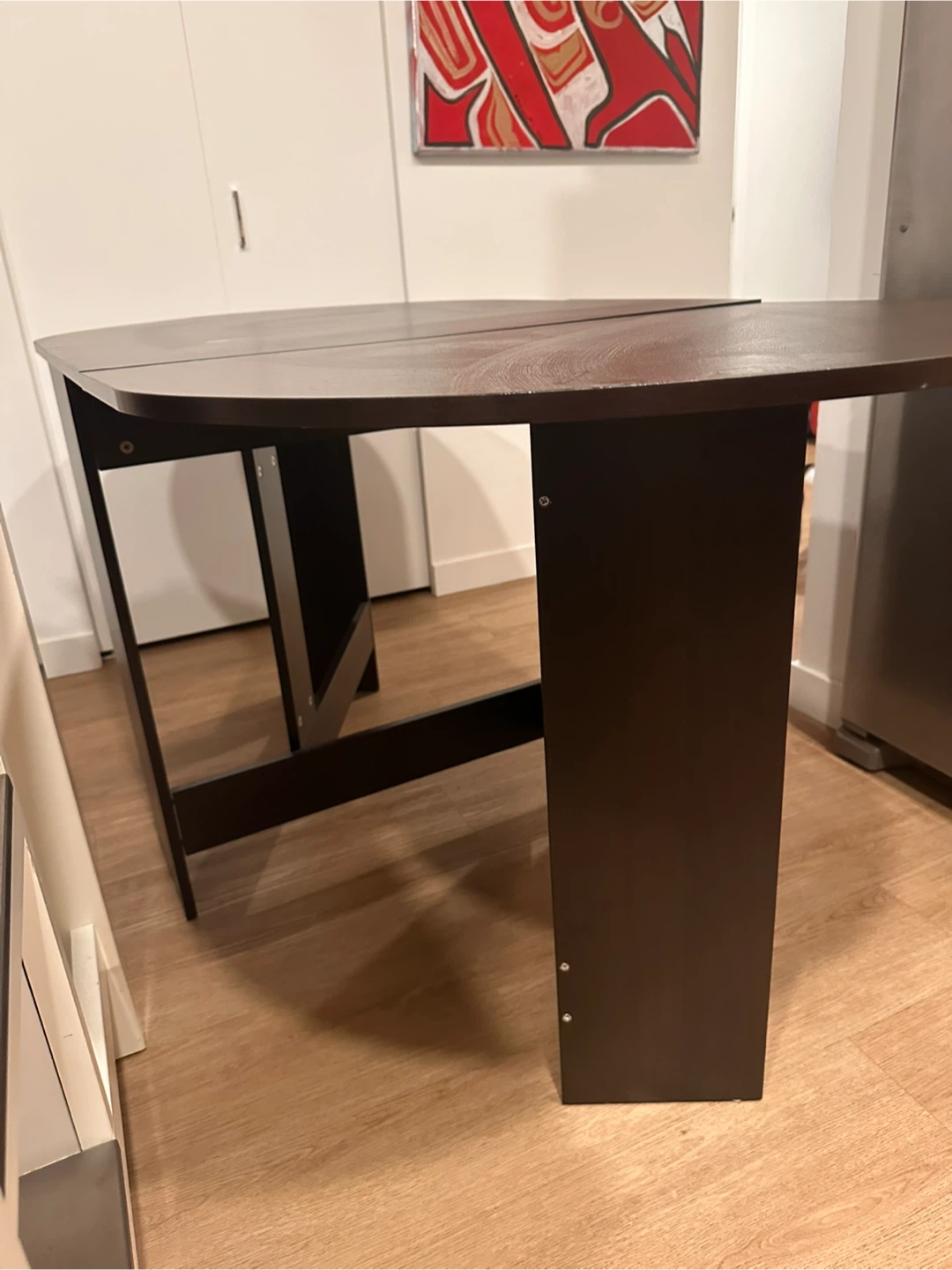 Drop Leaf Dining Table - Dark Brown - photo 4