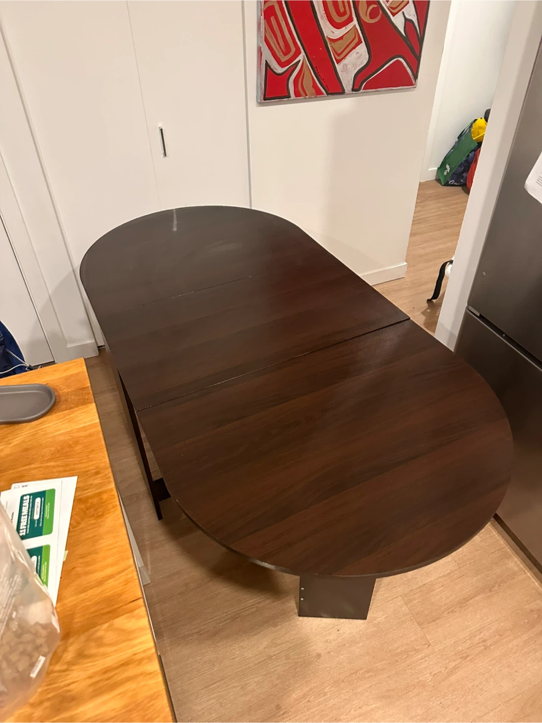 Drop Leaf Dining Table - Dark Brown - photo 5