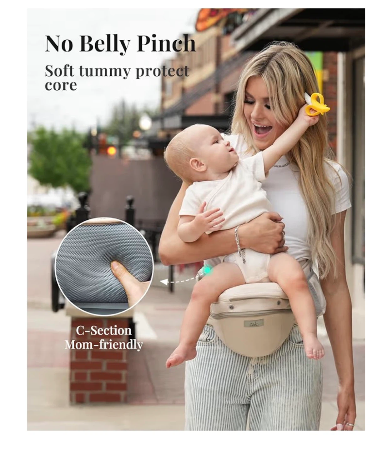 MOMTORY StowNGO Pro Baby Carrier Hip Seat - Khaki - photo 5