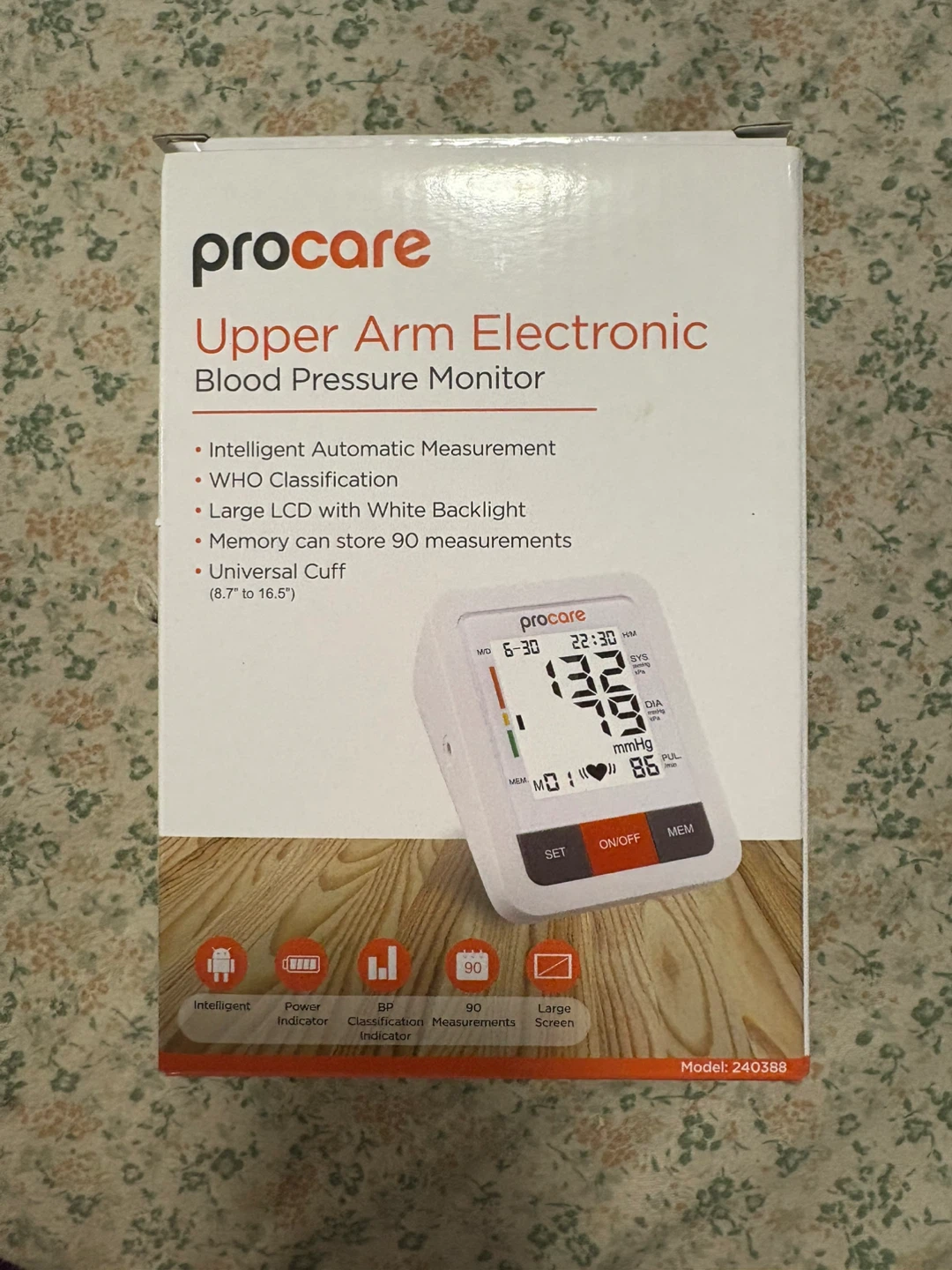 ProCare Upper Arm Electronic Blood Pressure Monitor