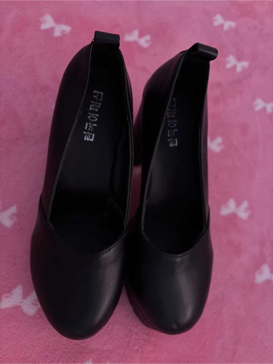 Black Platform Chunky Heel Shoes - photo 3