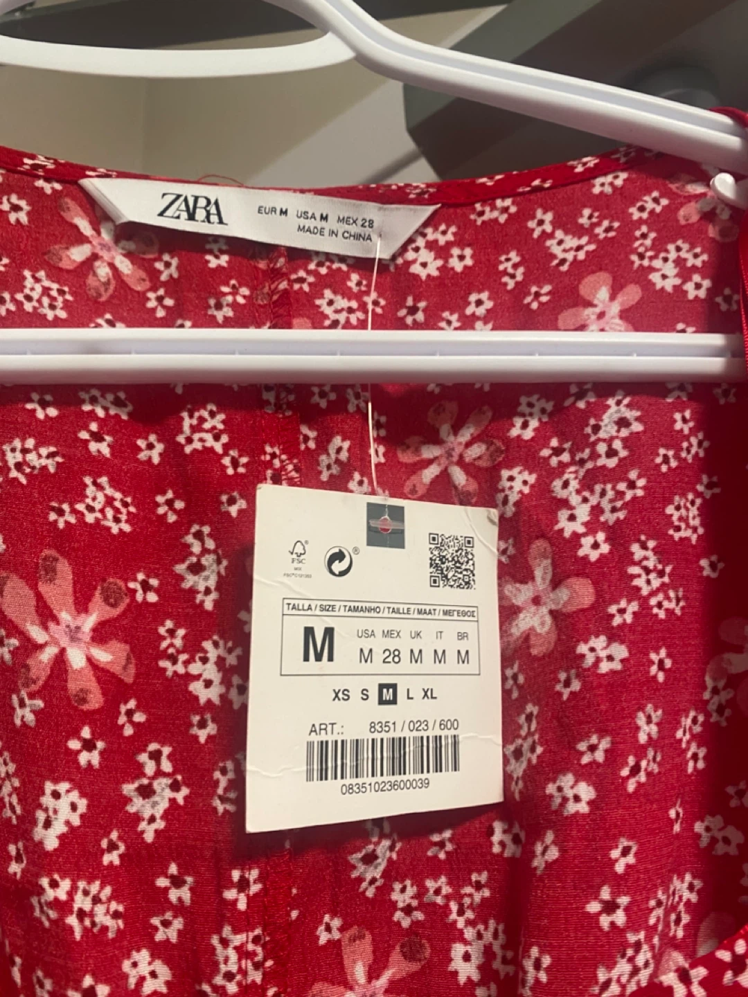 Zara Red Floral Print Mini Dress - Size M - photo 4