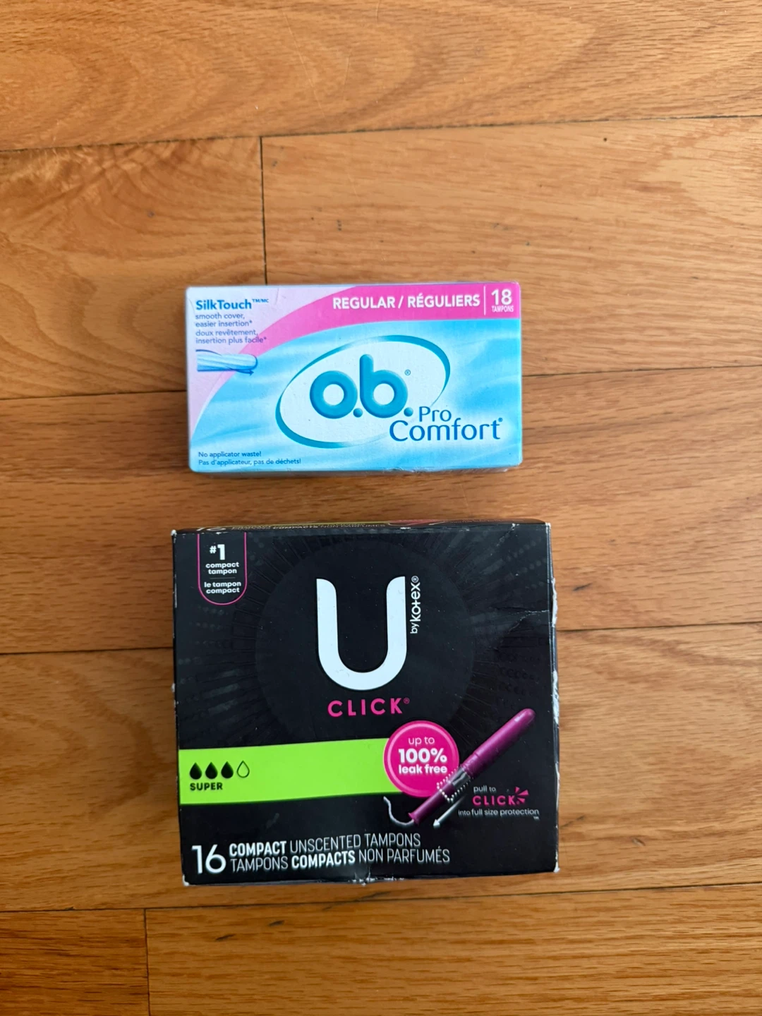 OB Pro Comfort Tampons & U by Kotex Click Tampons - 34 Total