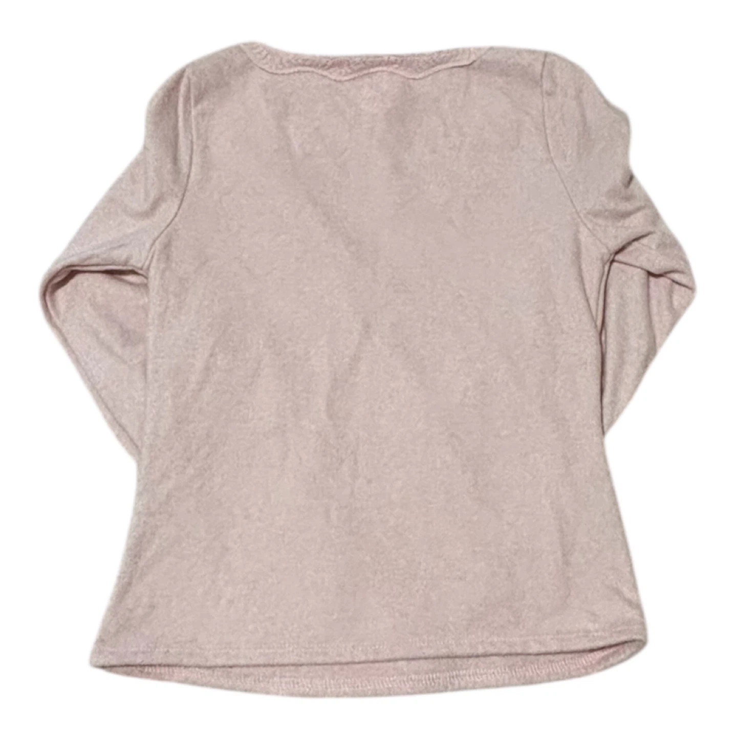 Aeropostale Pink Lace Trimmed V-Neck Long Sleeve Top - Size M - photo 2
