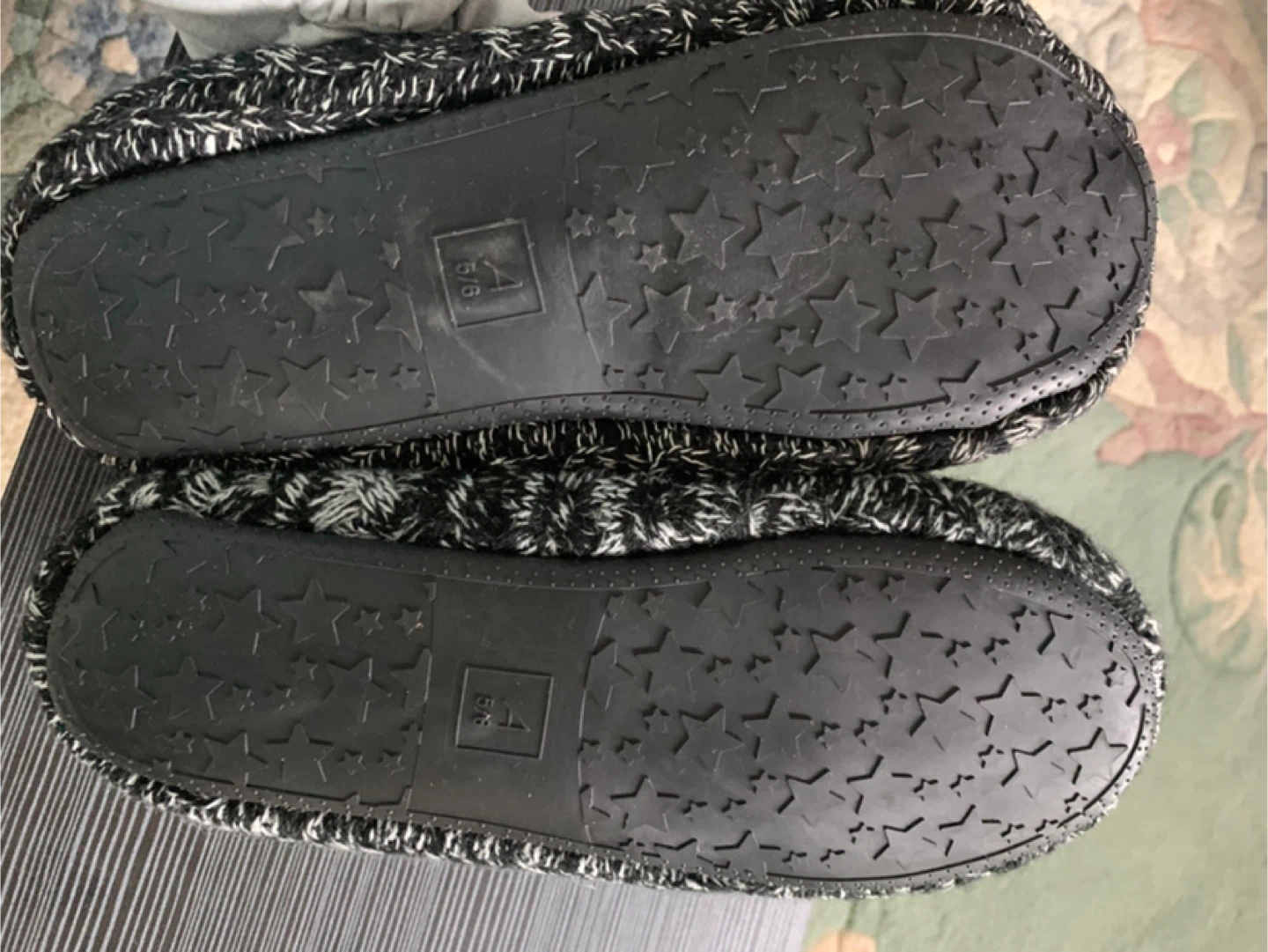 Women's Pom Pom Slippers - Black & White Knit - photo 2