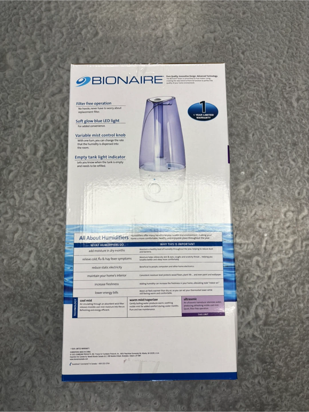 Bionaire Ultrasonic Humidifier - photo 3
