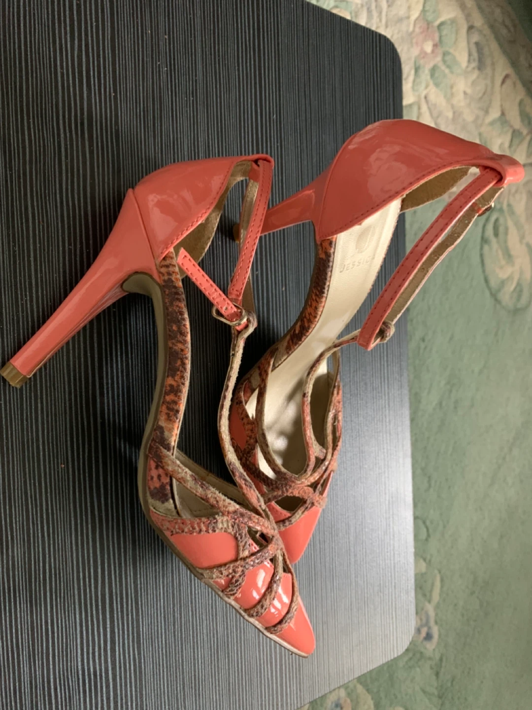 Coral Patent Heels size 6