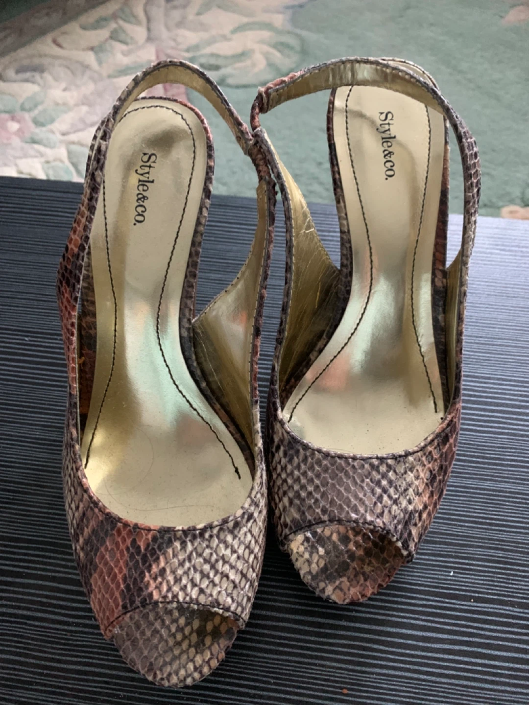 Style & Co. Slingback Heels - Snake Print size 6