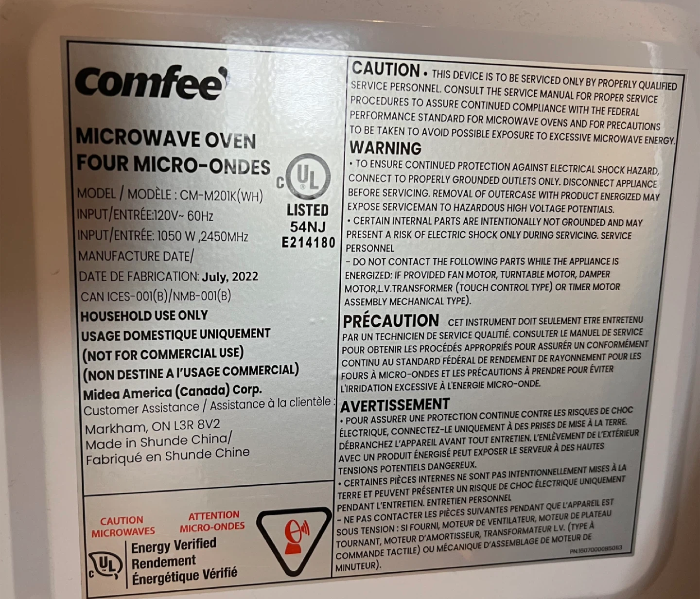 Comfee Microwave - photo 3
