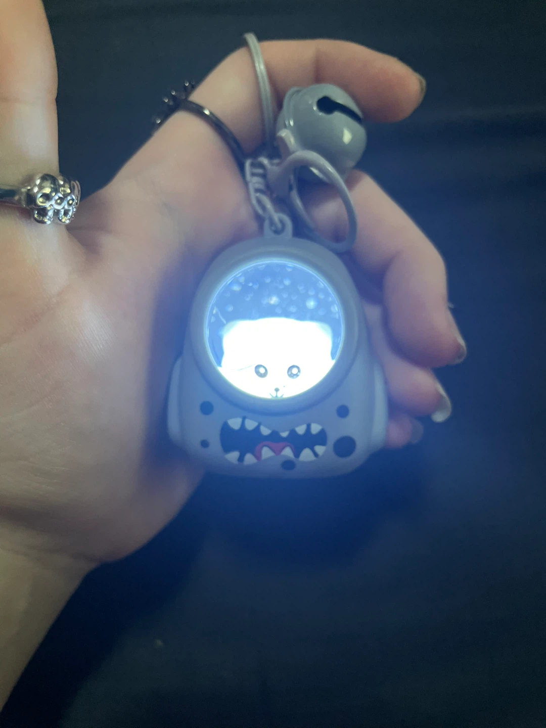 Cute Light-Up Astronaut Cat Keychain
