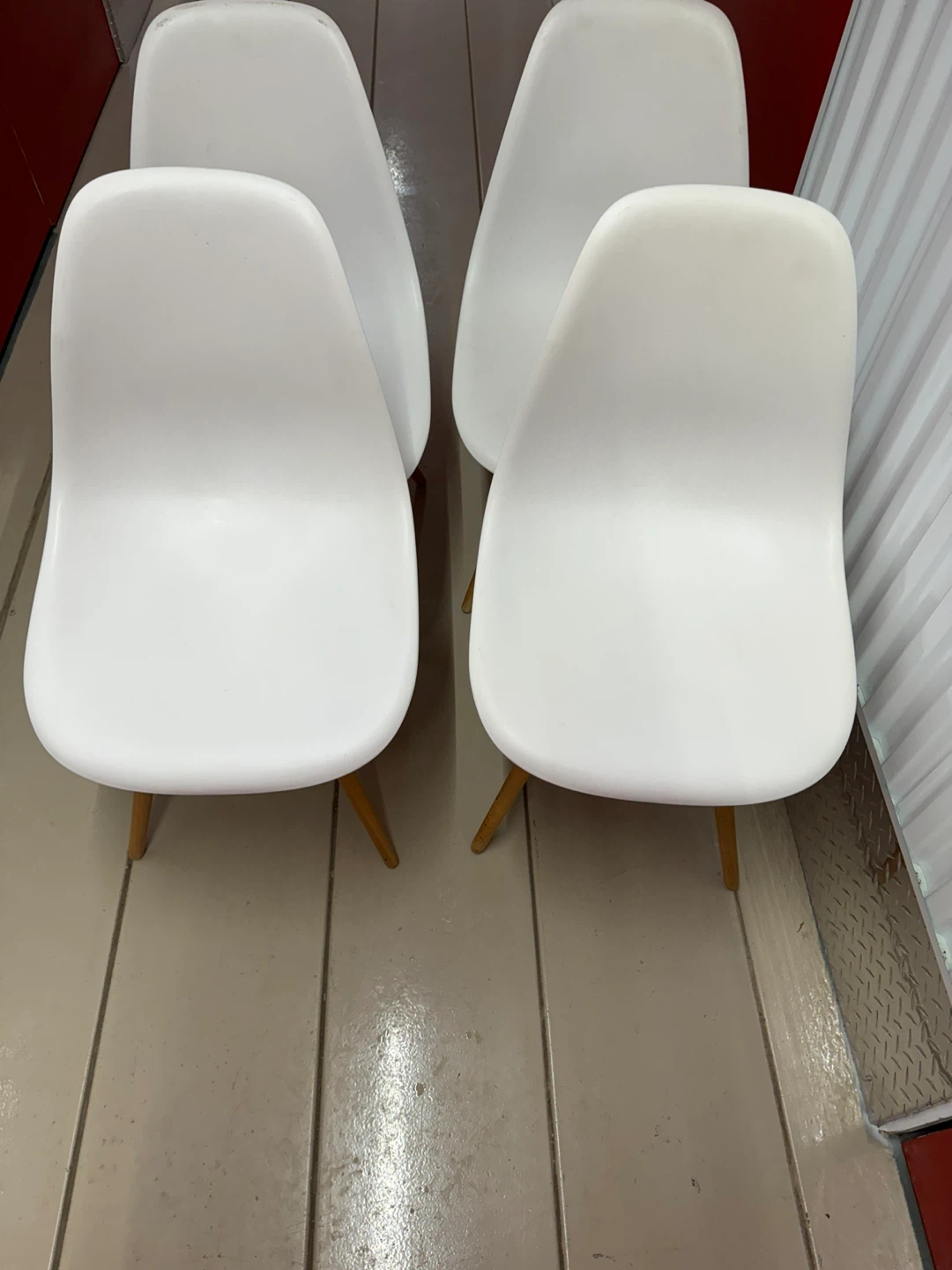 White Eames Style Dining Chairs (Set of 4)