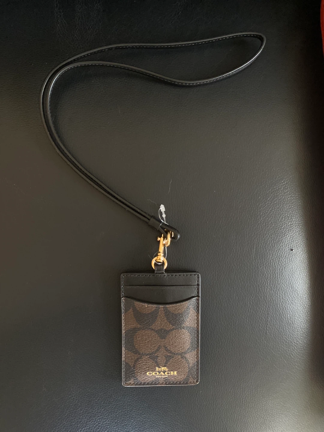 Coach Signature Canvas ID Card Holder Lanyard
