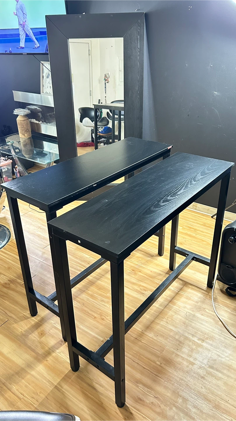 Moving Sale! 2 Tall Black Bar Table - photo 2