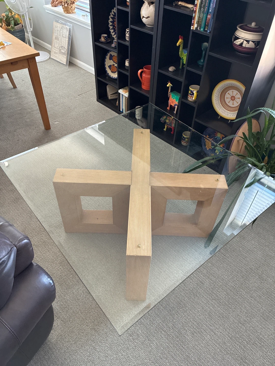 Modern Glass Coffee Table – Carson’s – Sculptural Base