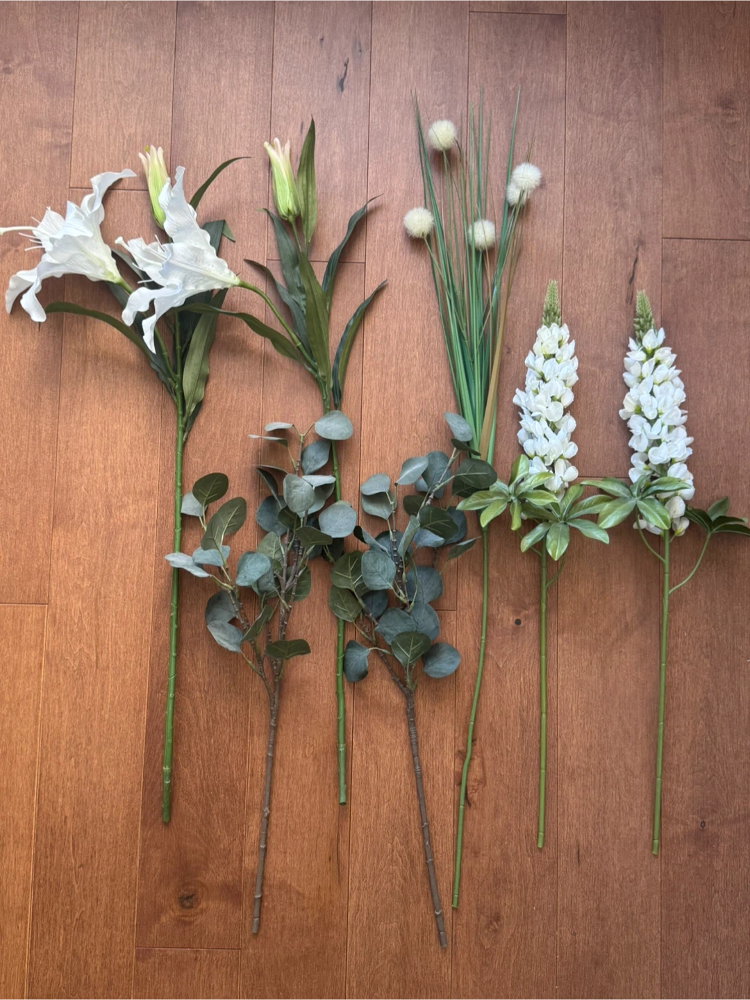 Artificial Flower Arrangement - White Lilies & Lupine