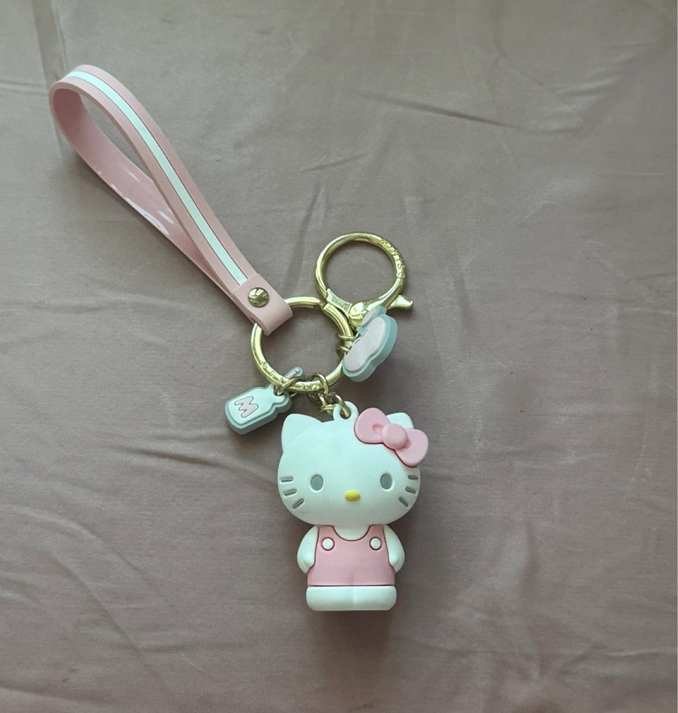 Hello Kitty Keychain with Pink Strap