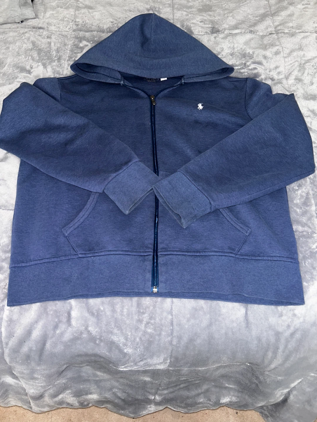 Polo Ralph Lauren Zip Up Hoodie - Blue - Size L