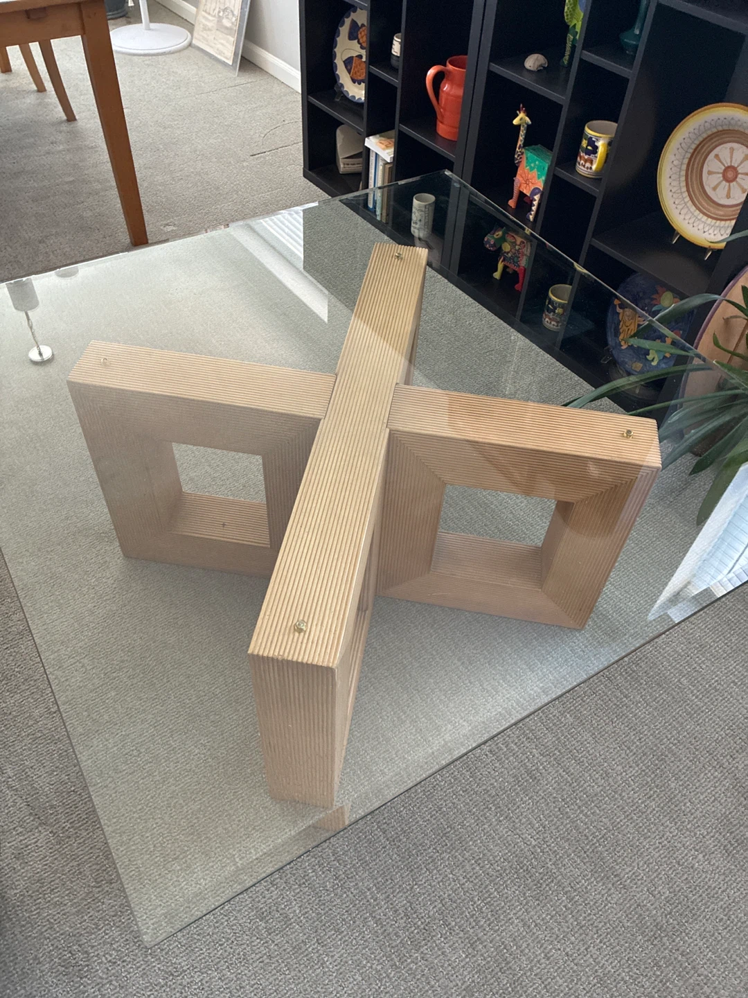 Modern Glass Coffee Table – Carson’s – Sculptural Base - photo 2