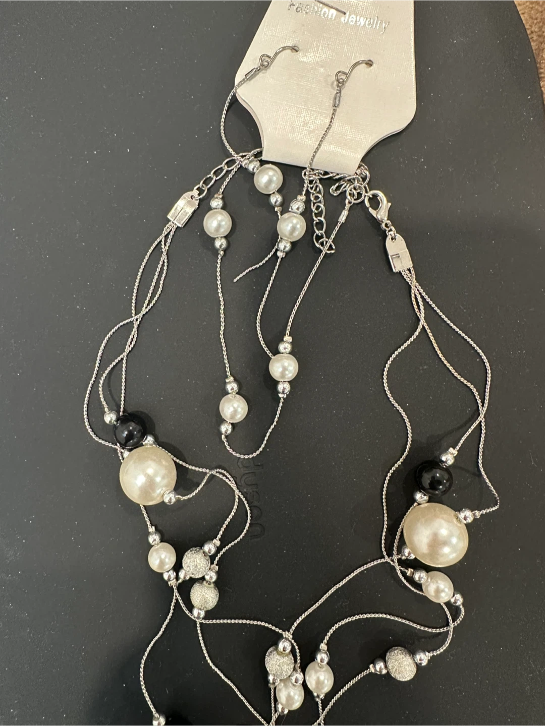 Elegant 3-Layer Necklace Set + Earrings & Bracelet
