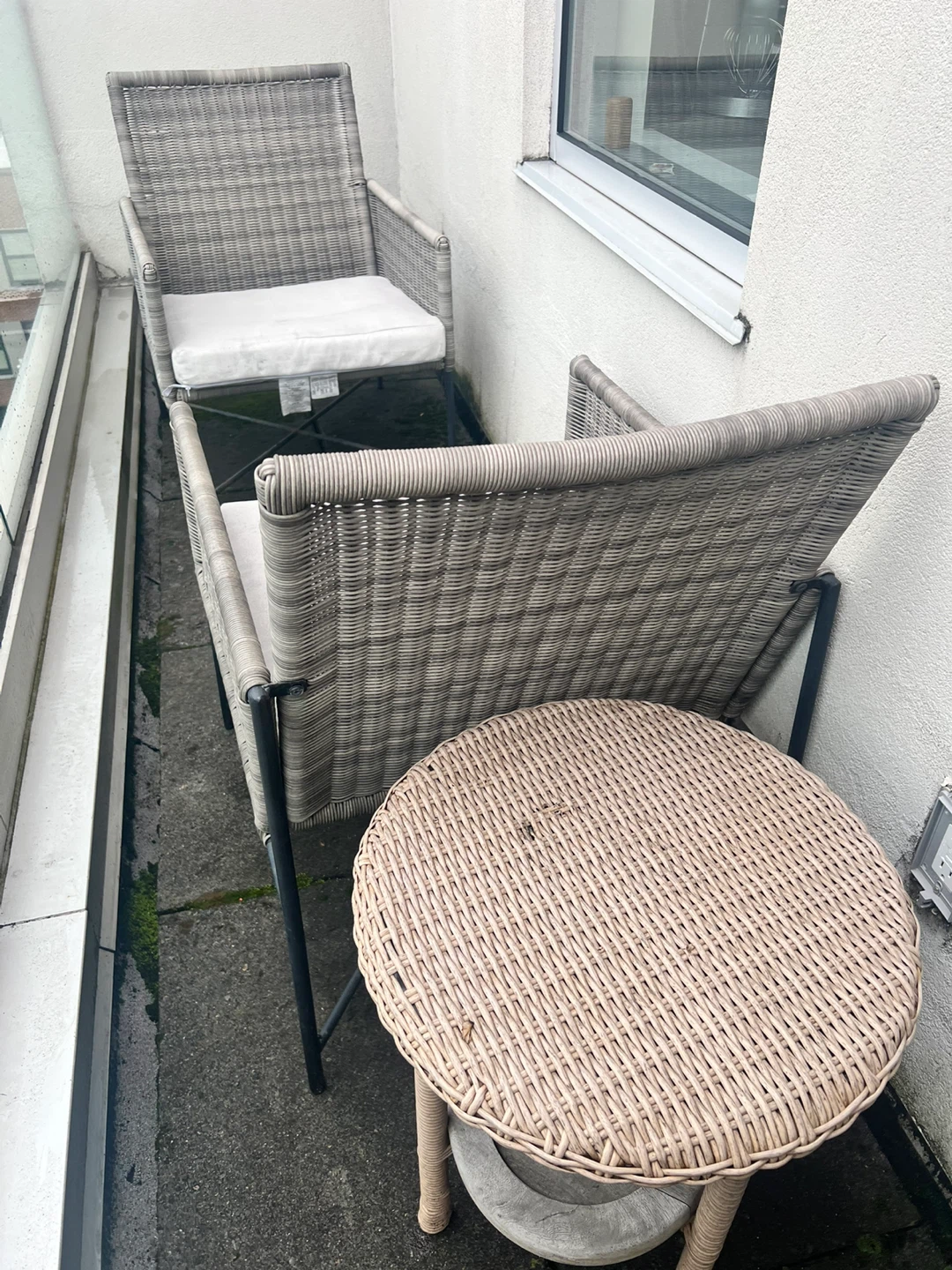 Wicker Patio Chairs and Table Set