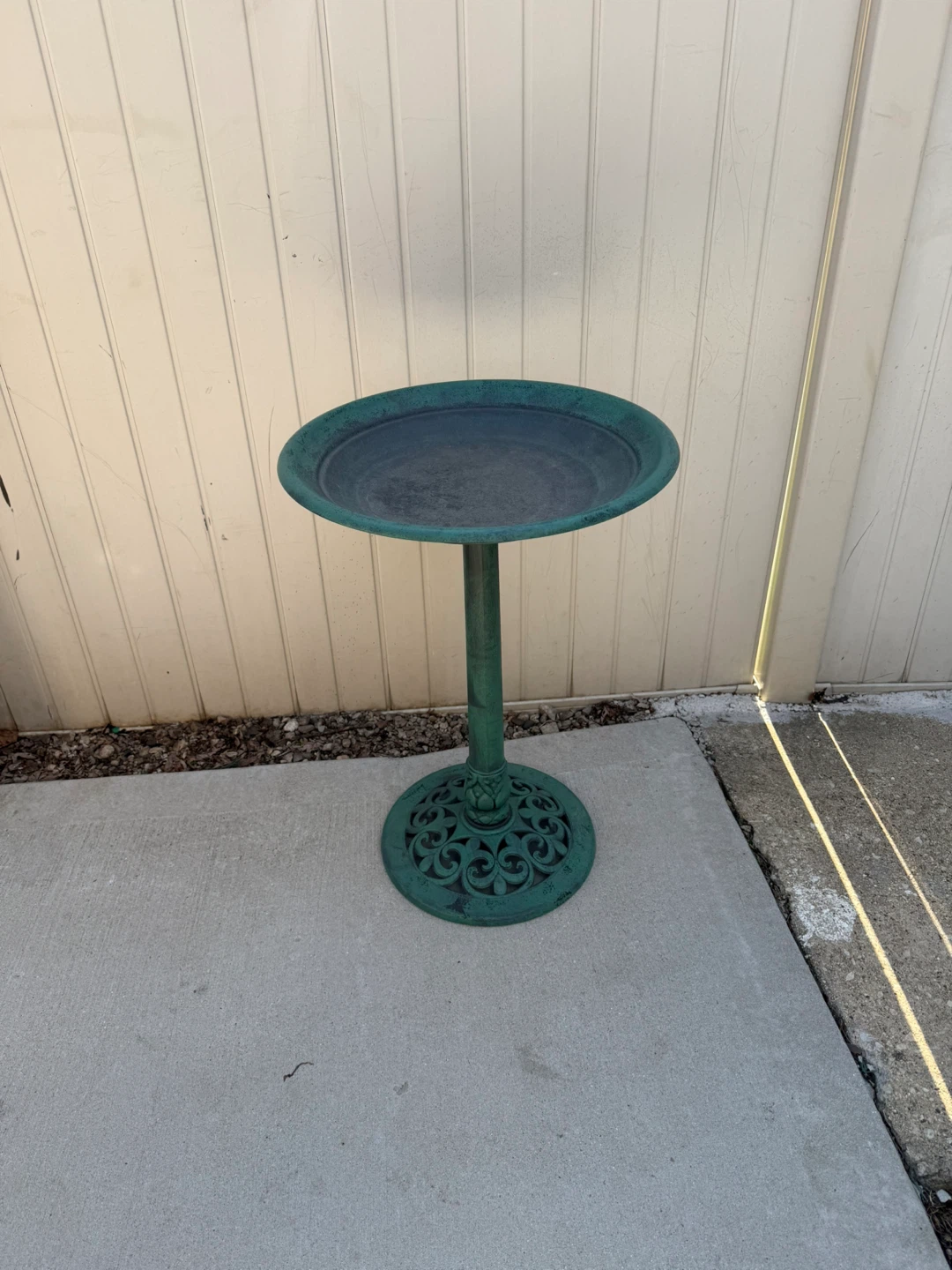 Green plastic Bird Bath