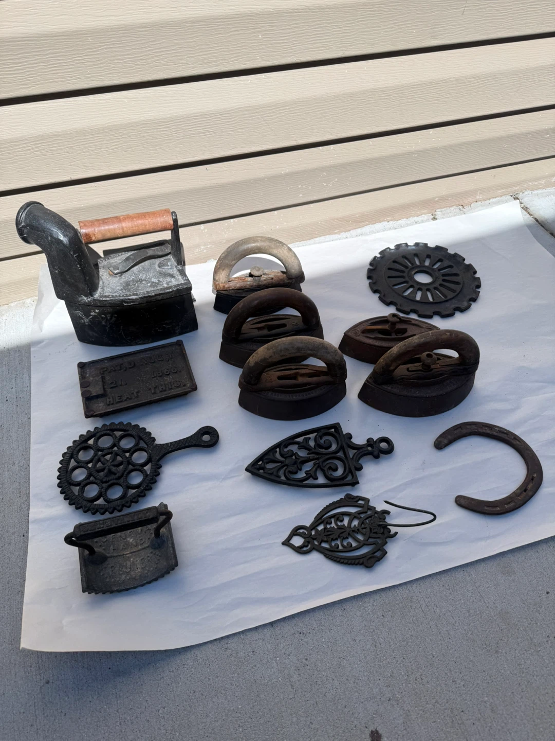 Vintage Cast Iron Trivets and Irons Collection