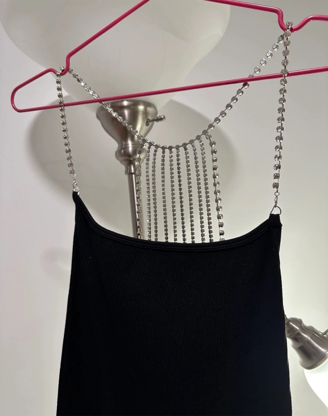 rhinestone chain detail dress - photo 4