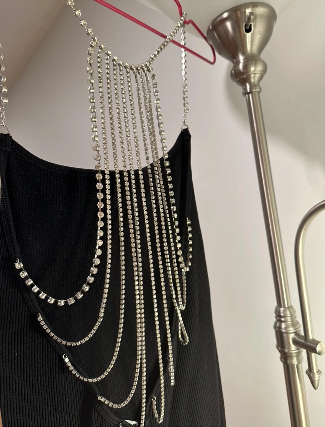 rhinestone chain detail dress - photo 3