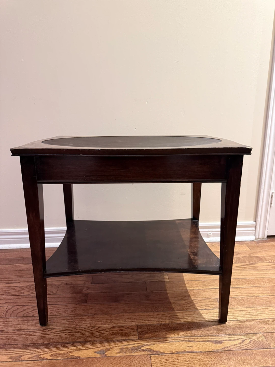 Dark Wood Side Table with Shelf - photo 3