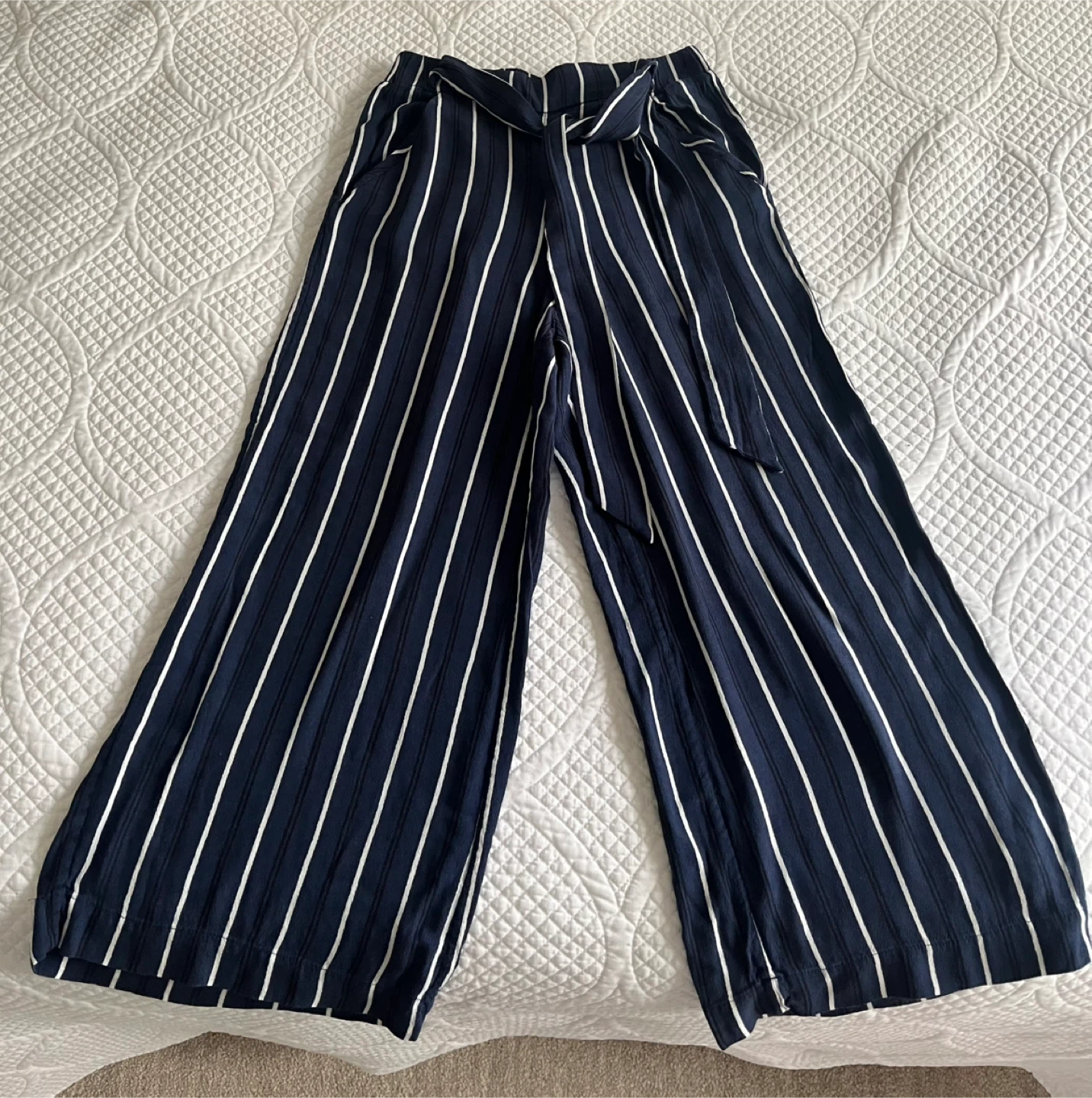 Wilfred Navy + White Striped Wide Leg Dress Pant - photo 2