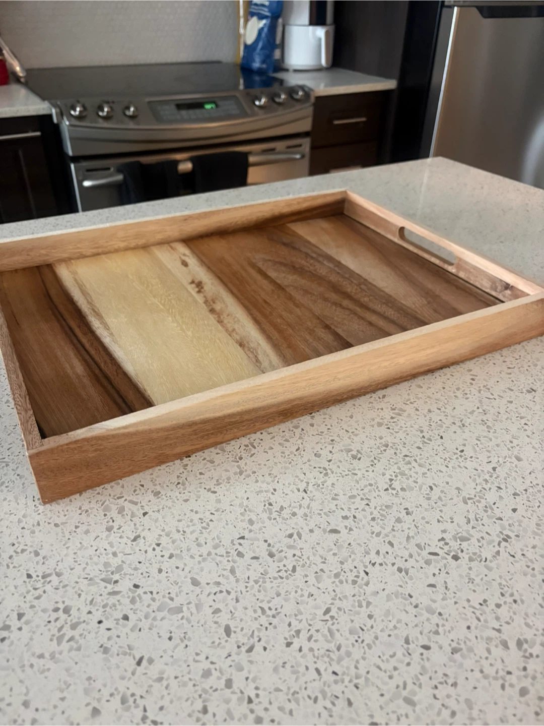Wooden Serving Tray with Handles