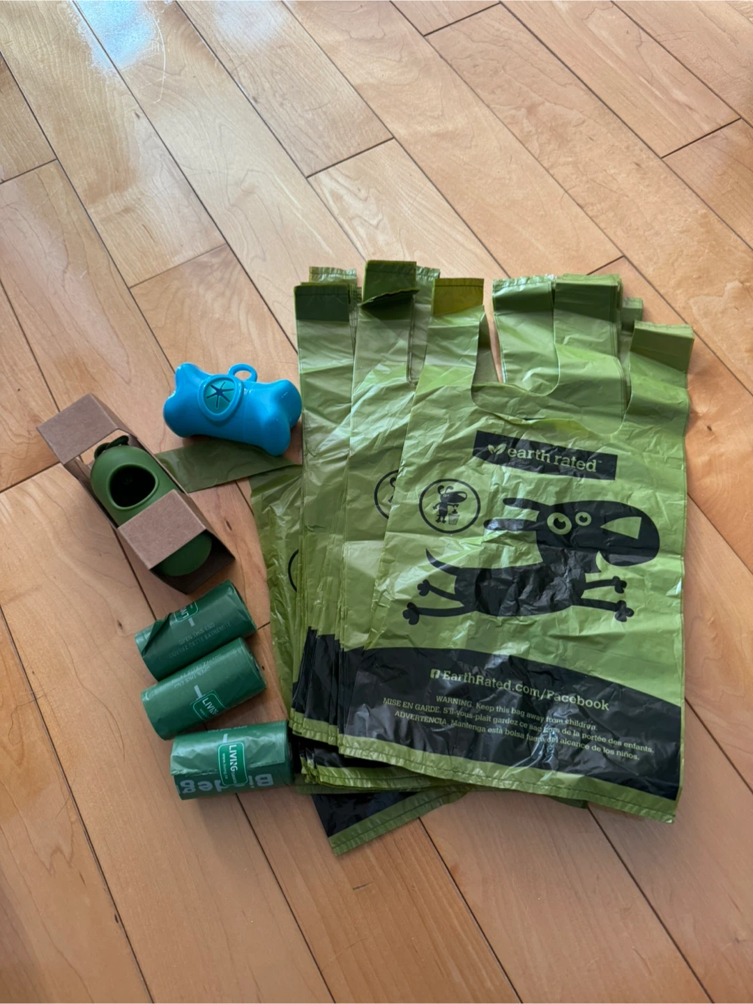 Assorted Poop Bags and 2 Dispensers