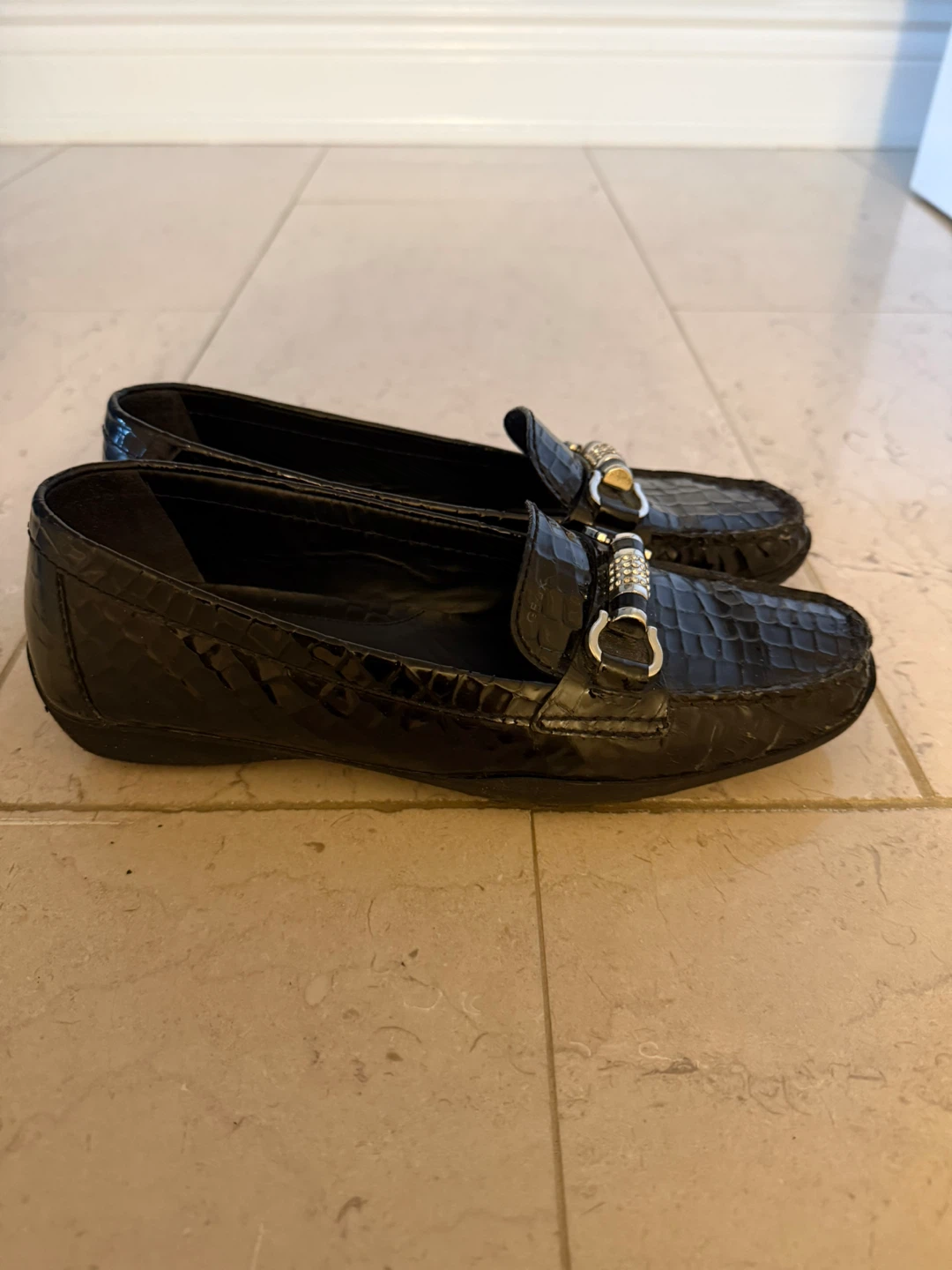 Geox Respira Black Patent Leather Loafers - Size 8 - photo 2