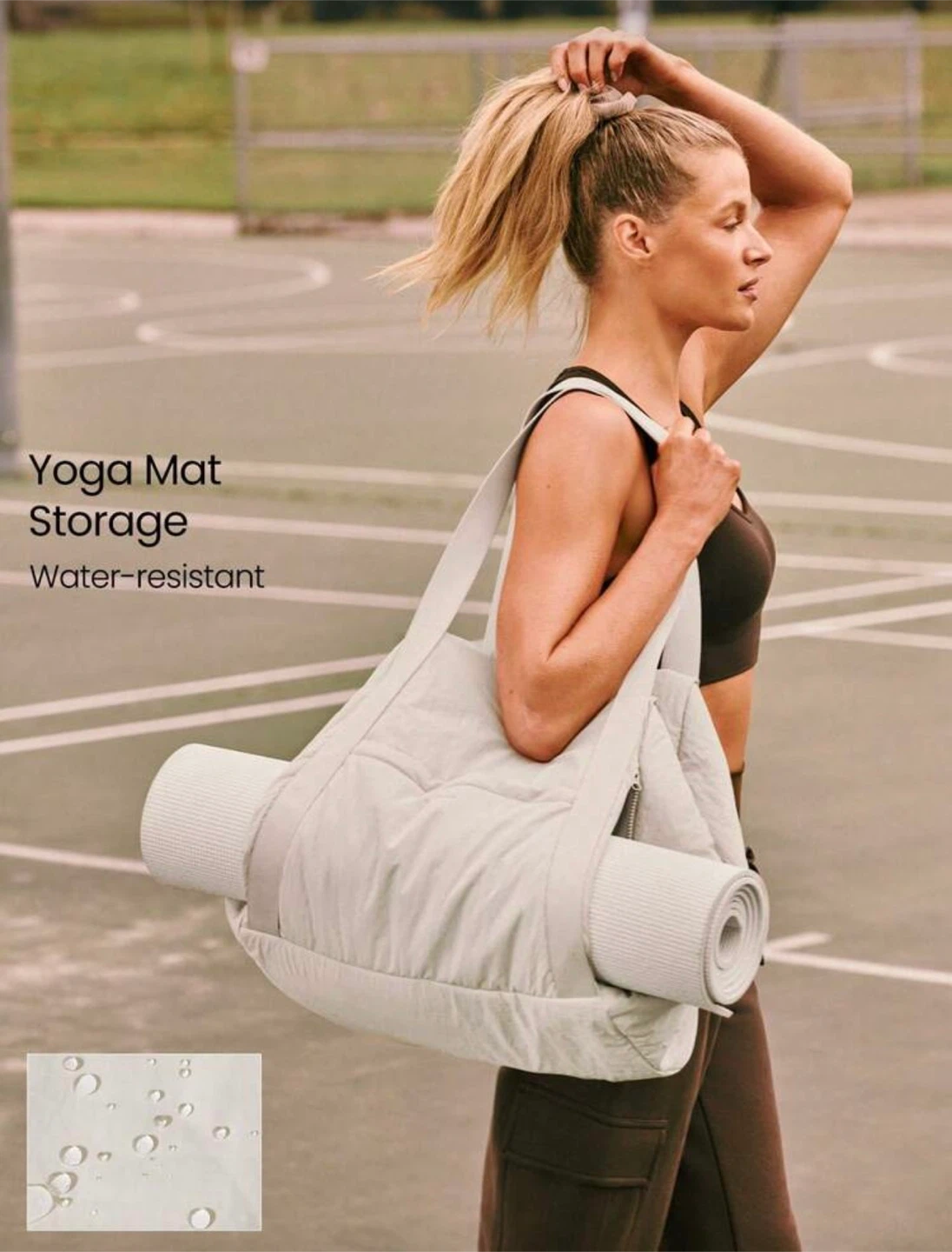 Gym tote bag with holder for a yoga mat - photo 3