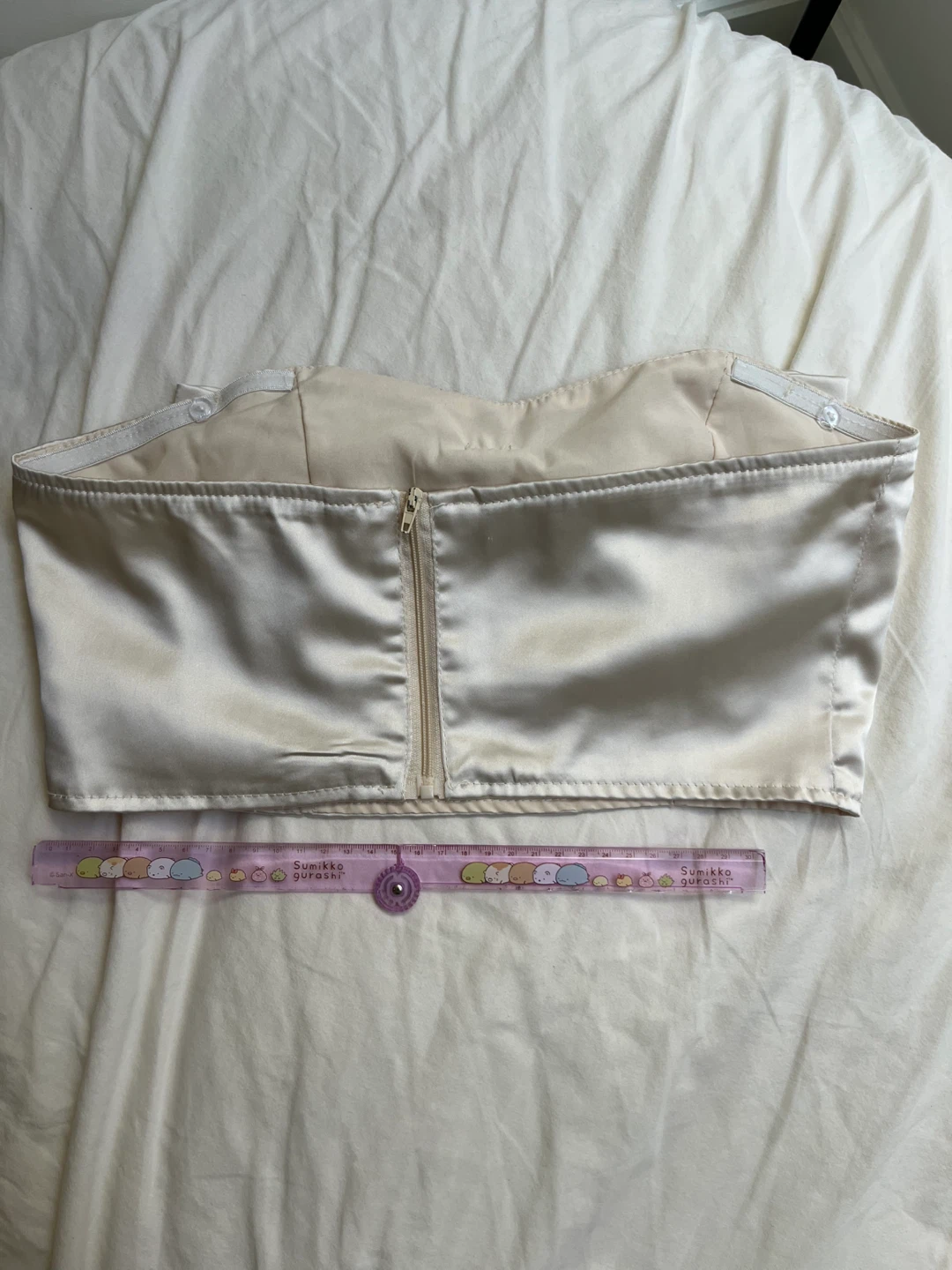Champagne Satin Corset Top with Bow - photo 4