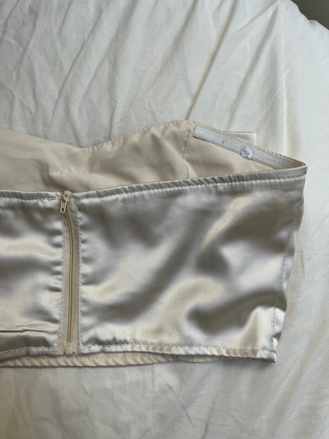 Champagne Satin Corset Top with Bow - photo 3