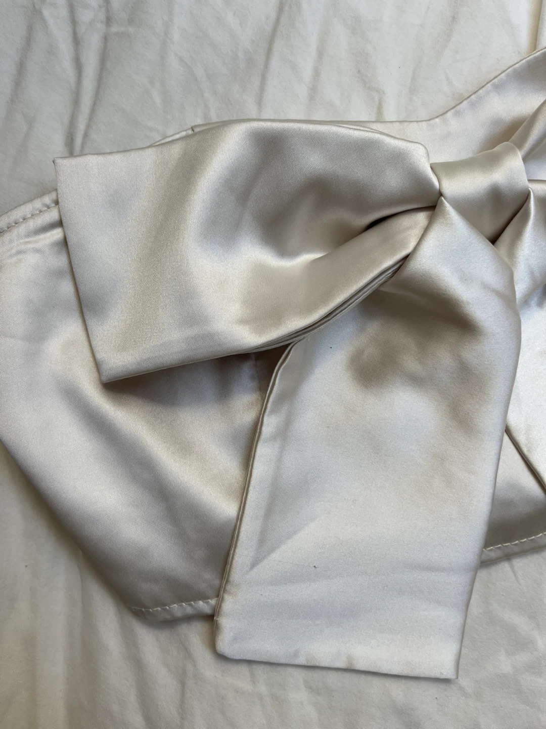 Champagne Satin Corset Top with Bow - photo 2