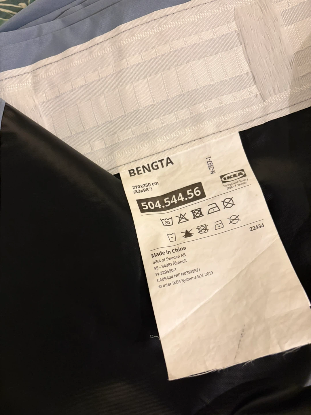 IKEA BENGTA Blackout Curtains Light Blue 210x250 cm - photo 2