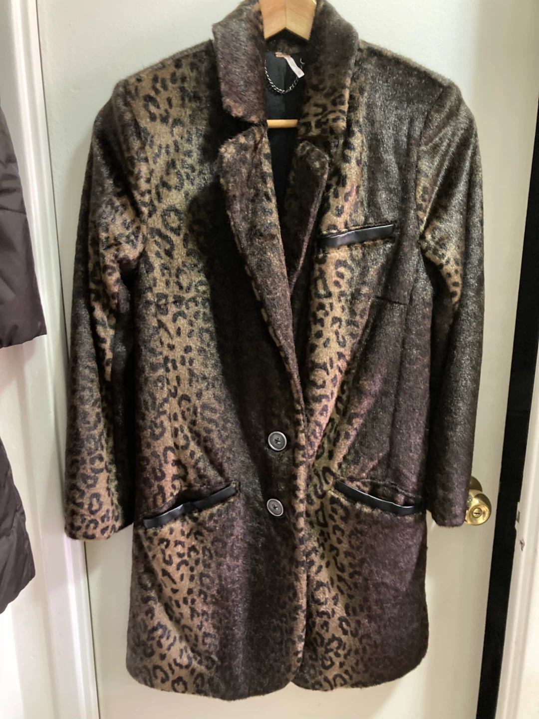 Free People Faux animal print jacket/blazer