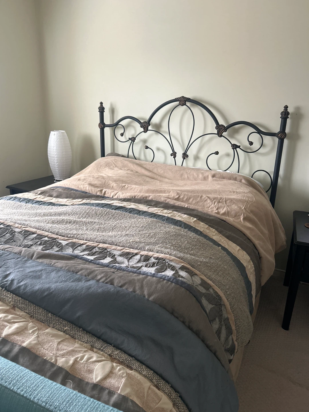 Queen Bed Frame with Ornate Headboard